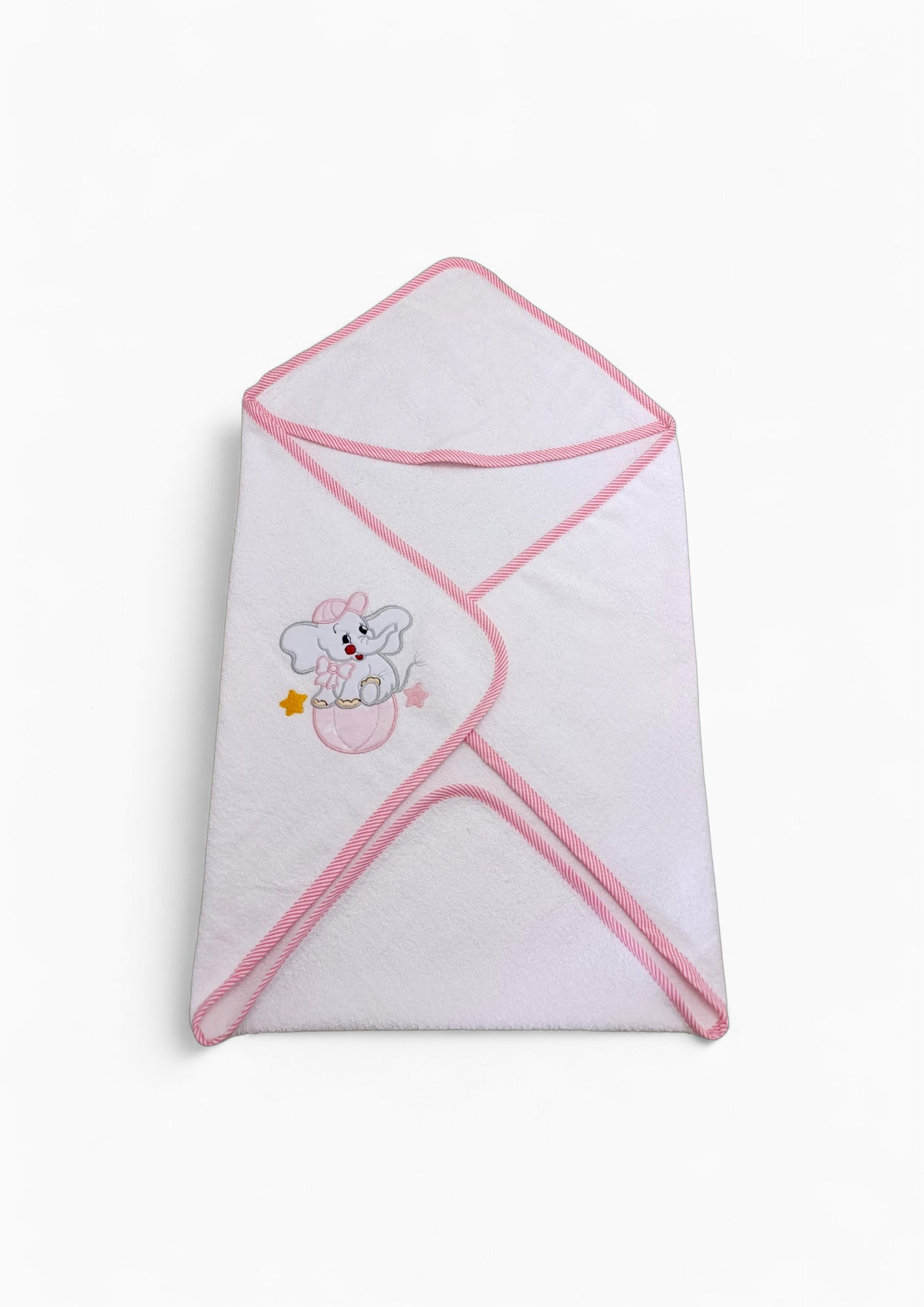 Accappatoio neonato in cotone 70x70 cm, con cappuccio e ricamo. Personalizzabile con nome, ideale per il bagnetto.