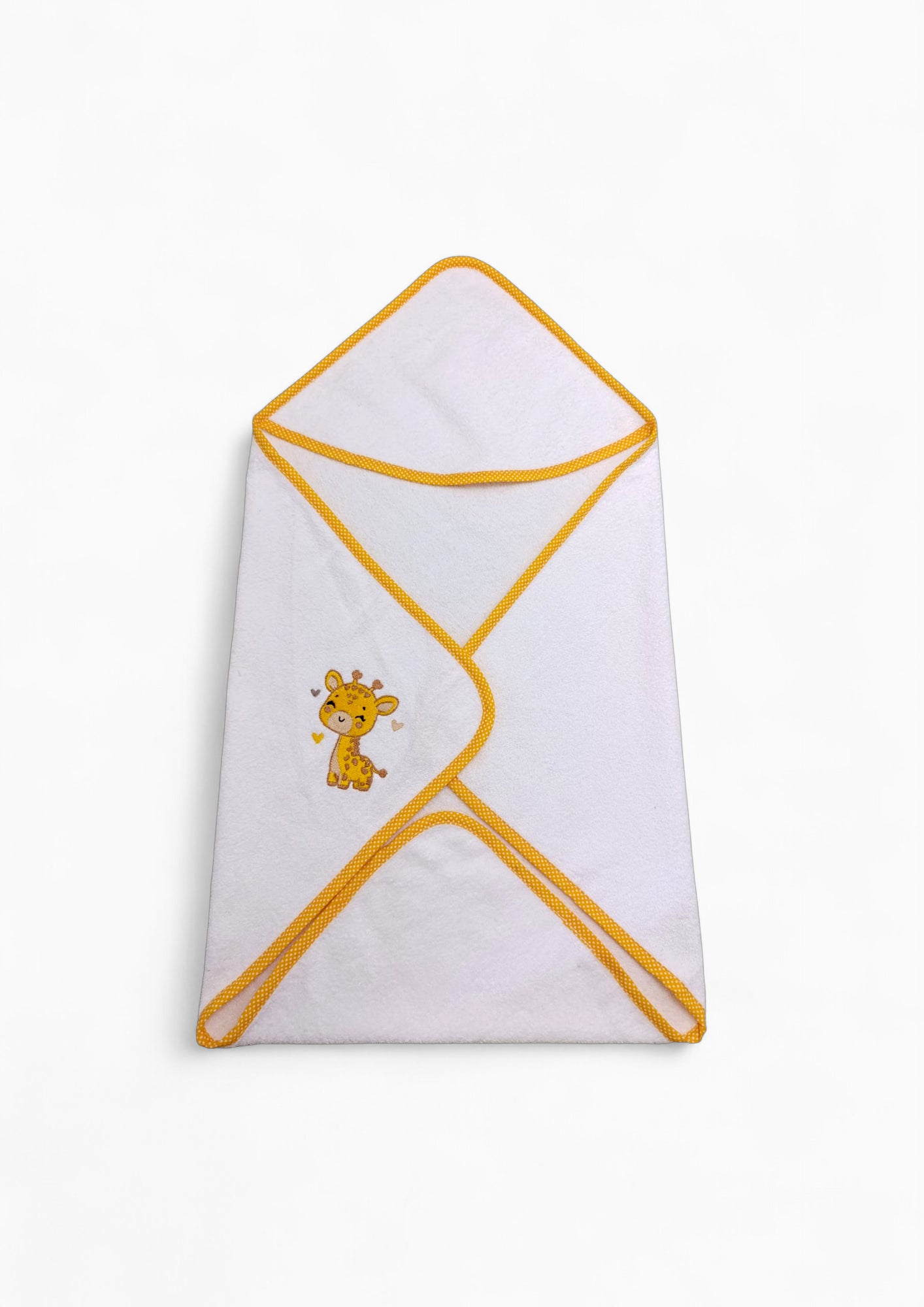 Accappatoio neonato in cotone 70x70 cm, con cappuccio e ricamo. Personalizzabile con nome, ideale per il bagnetto.
