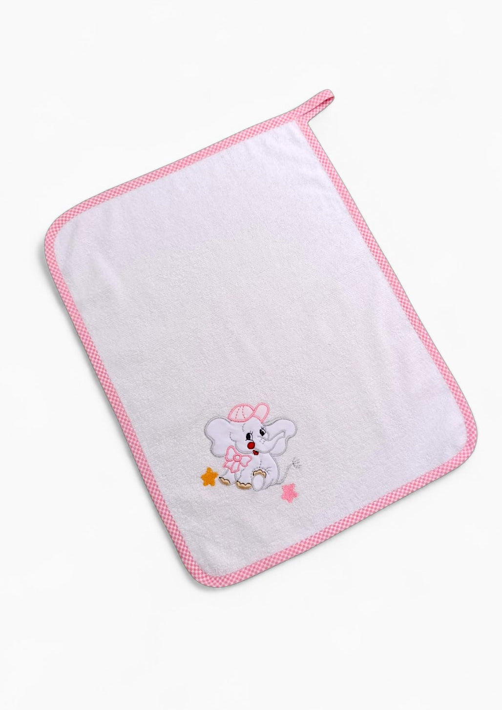 Asciugamano 100% cotone per neonati, personalizzato con ricamo, ideale per il bagnetto o l'asilo. Con asola per appenderlo