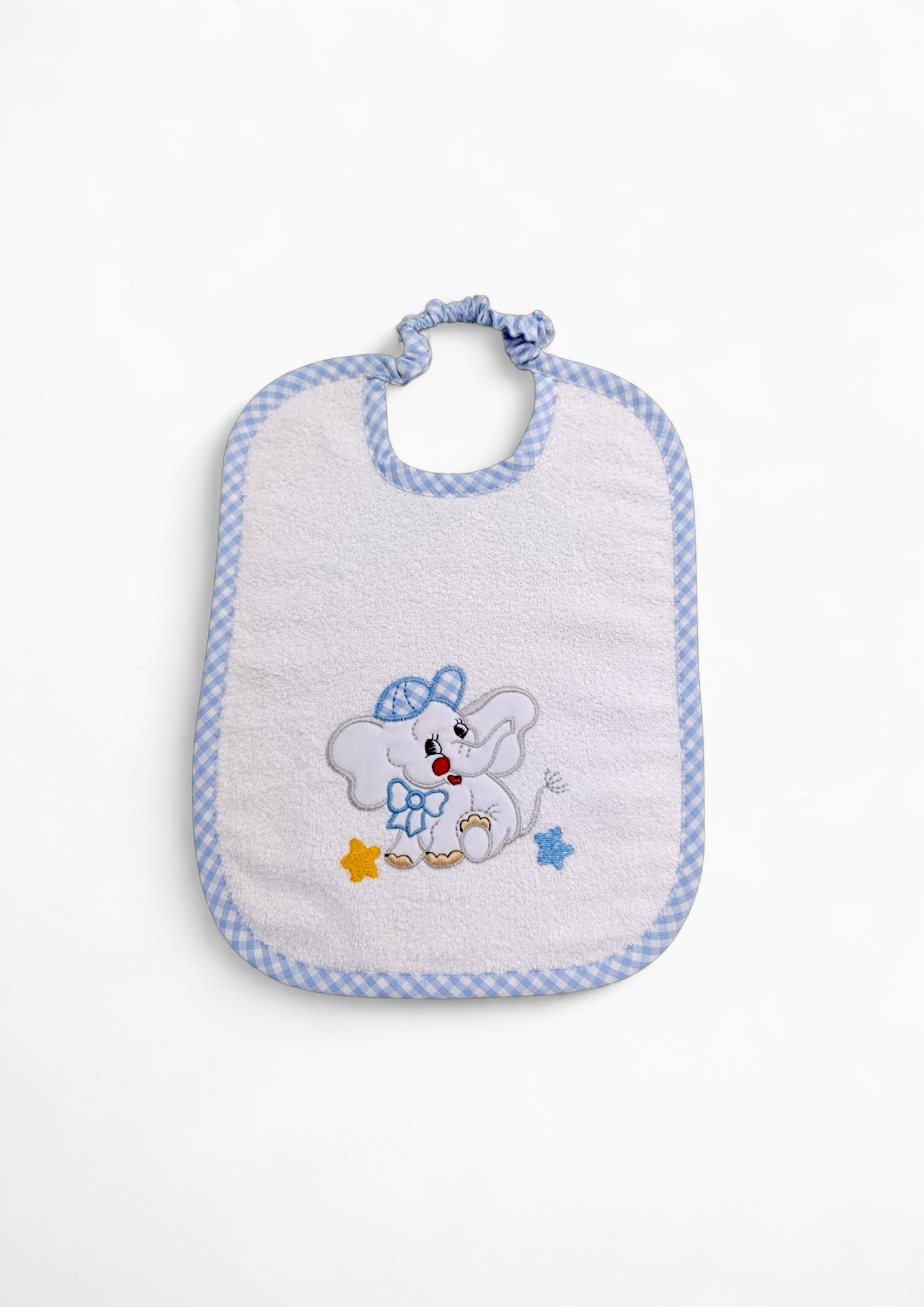 Bavaglino in cotone personalizzabile con nome e ricamo. Con un comodo elastico ideale per il tuo bambino. 