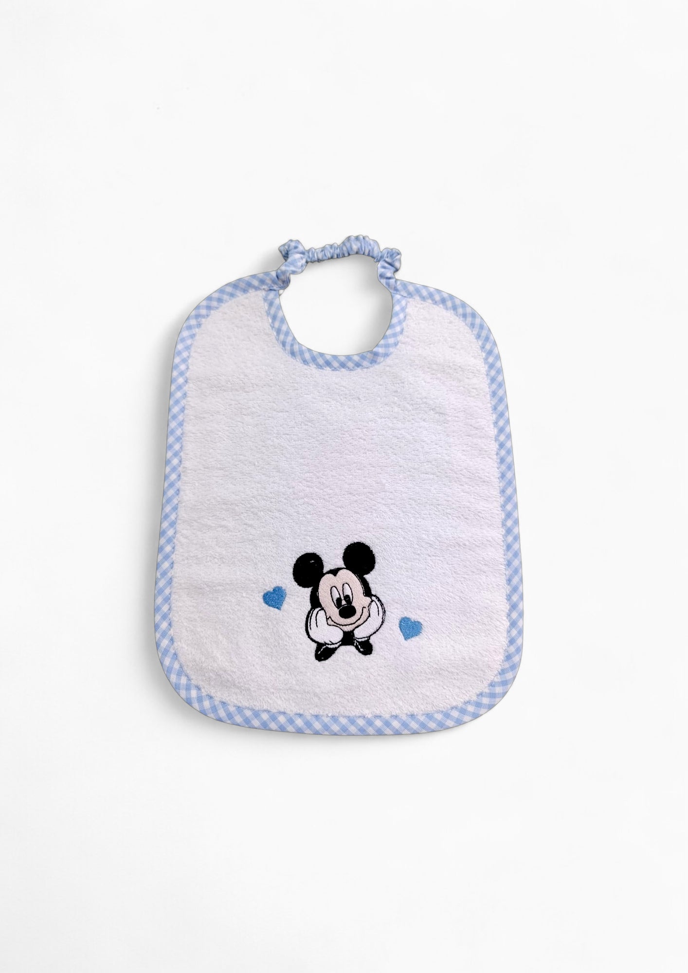 Bavaglino in cotone personalizzabile con nome e ricamo. Con un comodo elastico ideale per il tuo bambino. 