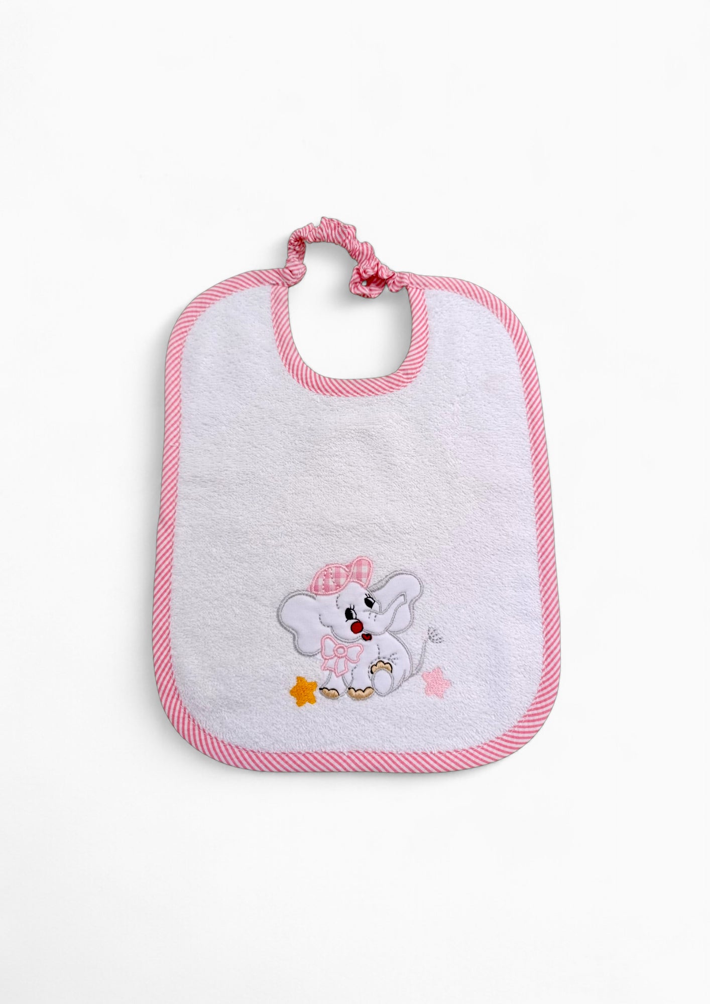 Bavaglino in cotone personalizzabile con nome e ricamo. Con un comodo elastico ideale per il tuo bambino.