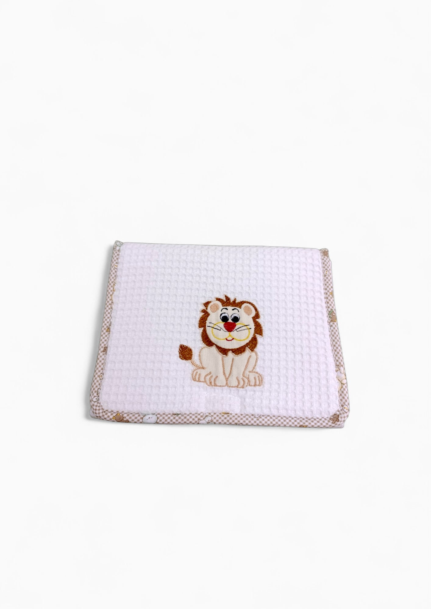 Fasciatoio portatile personalizzato in cotone goffrato, ideale per il cambio fuori casa. Pieghevole e compatto. 