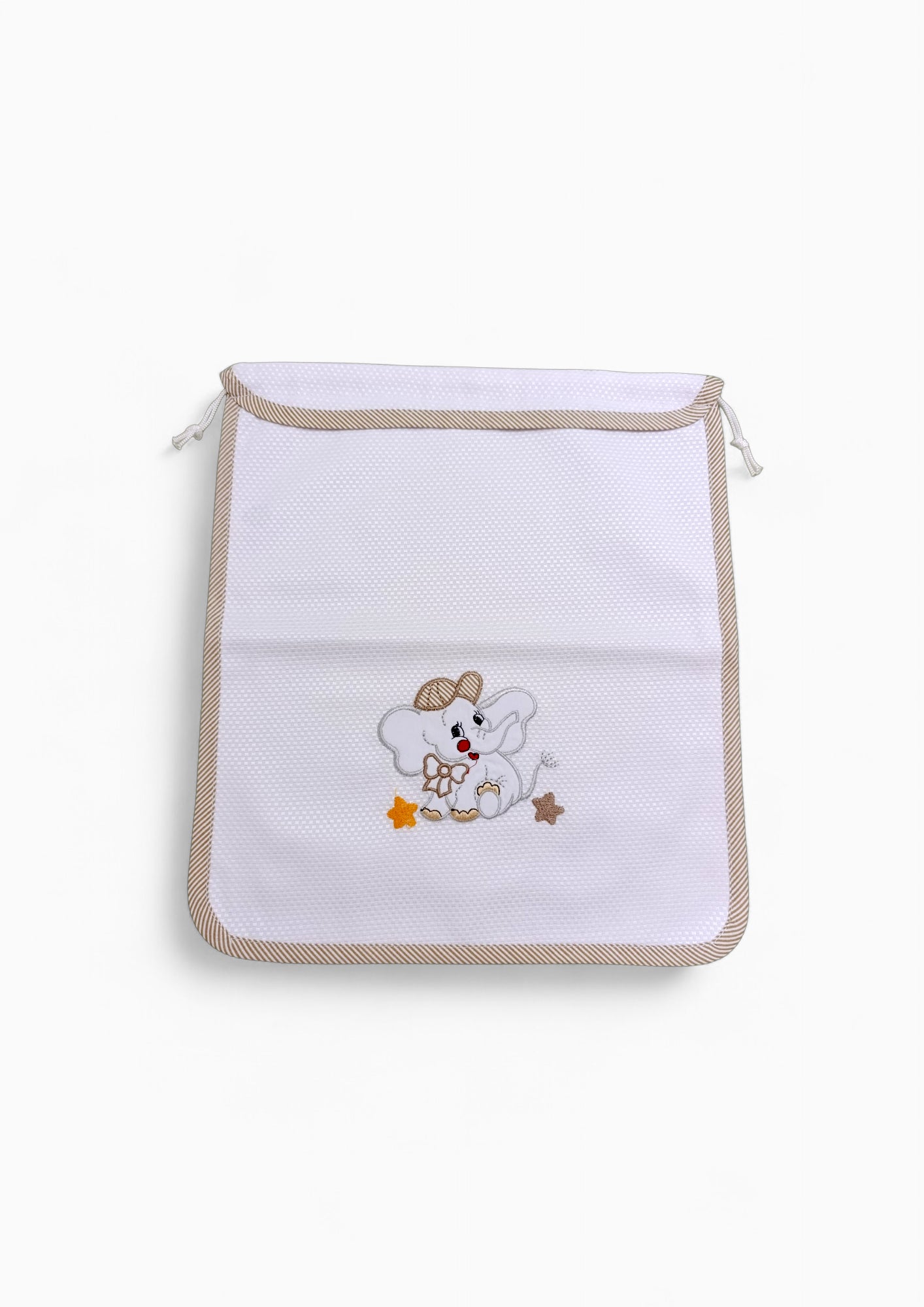 Sacchetto in cotone 100% per il cambio dei bambini,  con ricamo e nome personalizzato, ideale per asilo e viaggi.