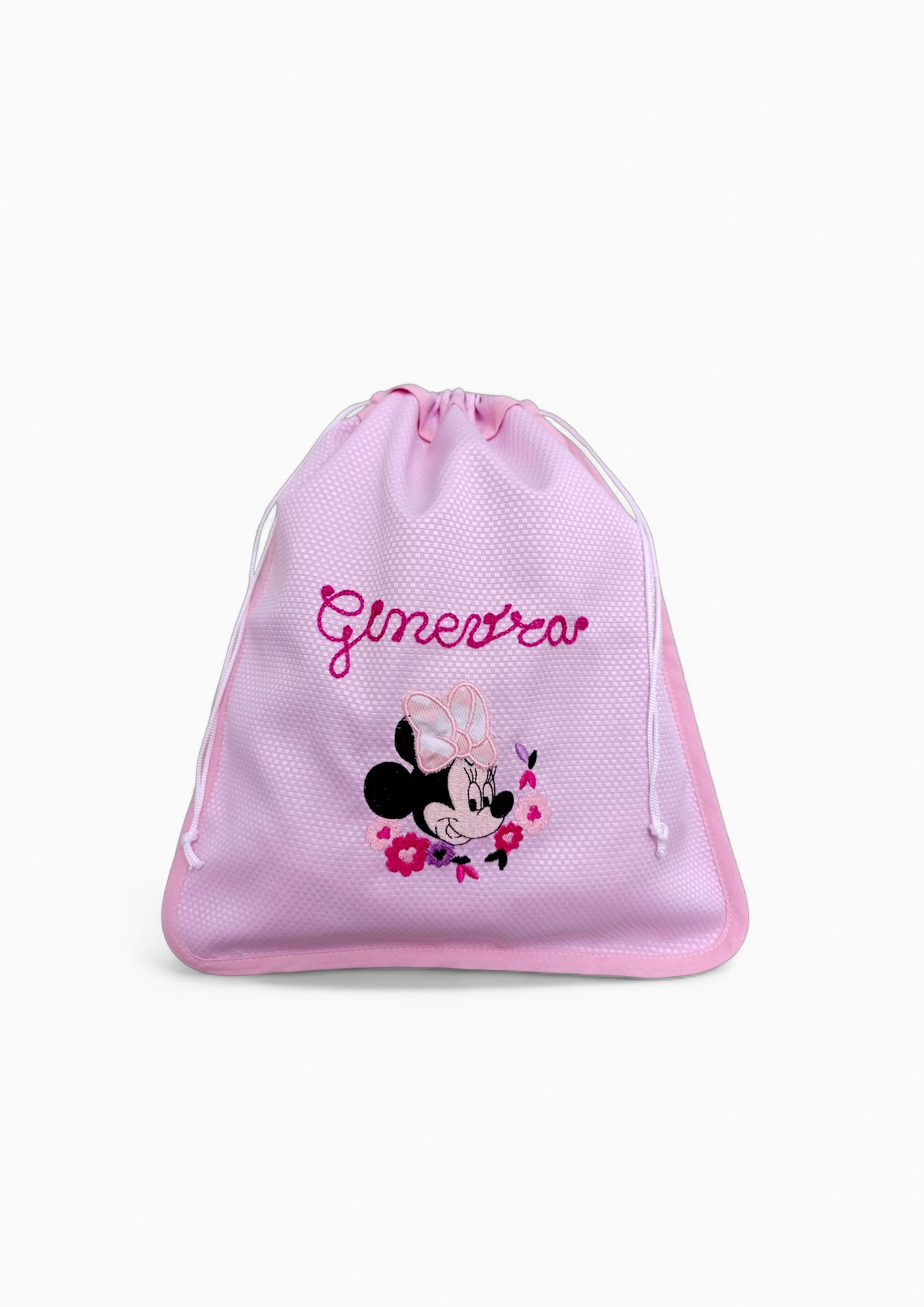 Sacchetto in cotone 100% per il cambio dei bambini,  con ricamo e nome personalizzato, ideale per asilo e viaggi.
