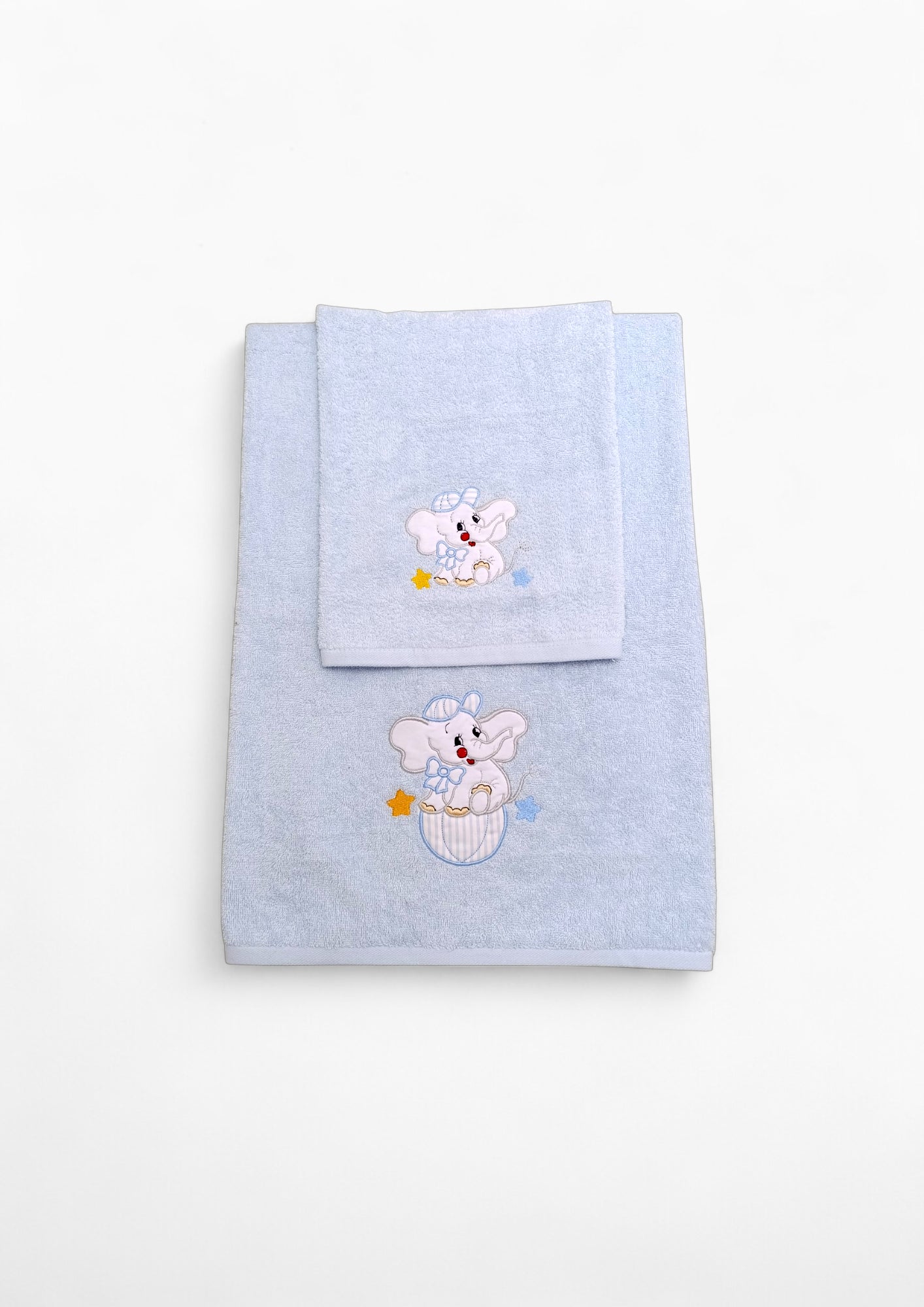 Set asciugamani 100% cotone per neonati, con animaletto ricamato, ideale per il bagnetto del tuo bambino.