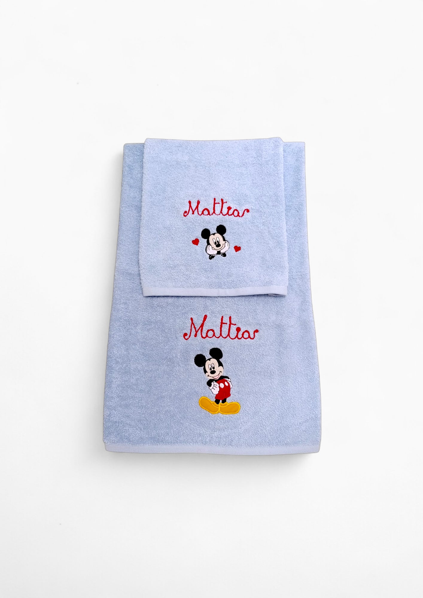 Set asciugamani 100% cotone per neonati, con animaletto ricamato, ideale per il bagnetto del tuo bambino.