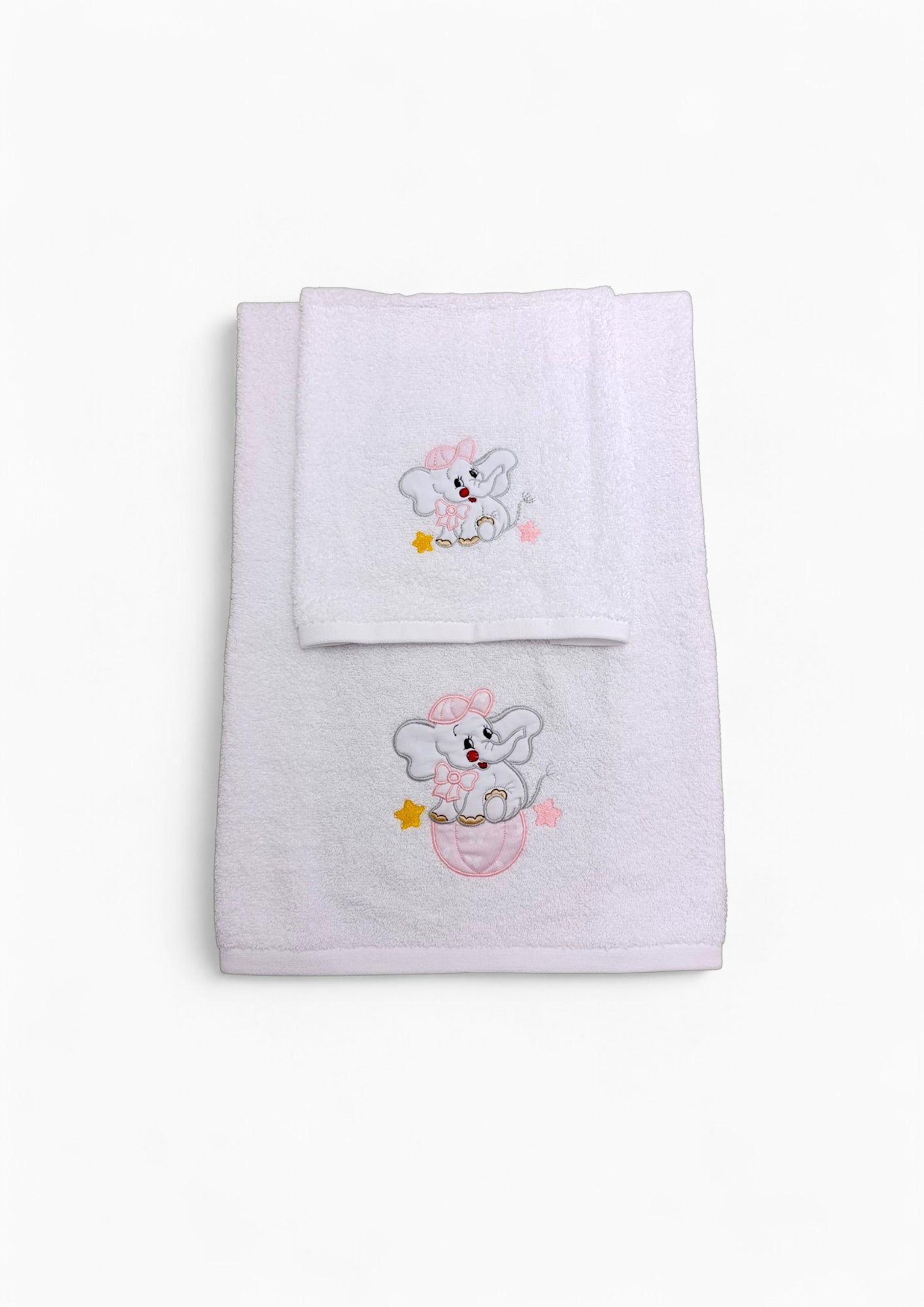 Set asciugamani 100% cotone per neonati, con animaletto ricamato, ideale per il bagnetto del tuo bambino.