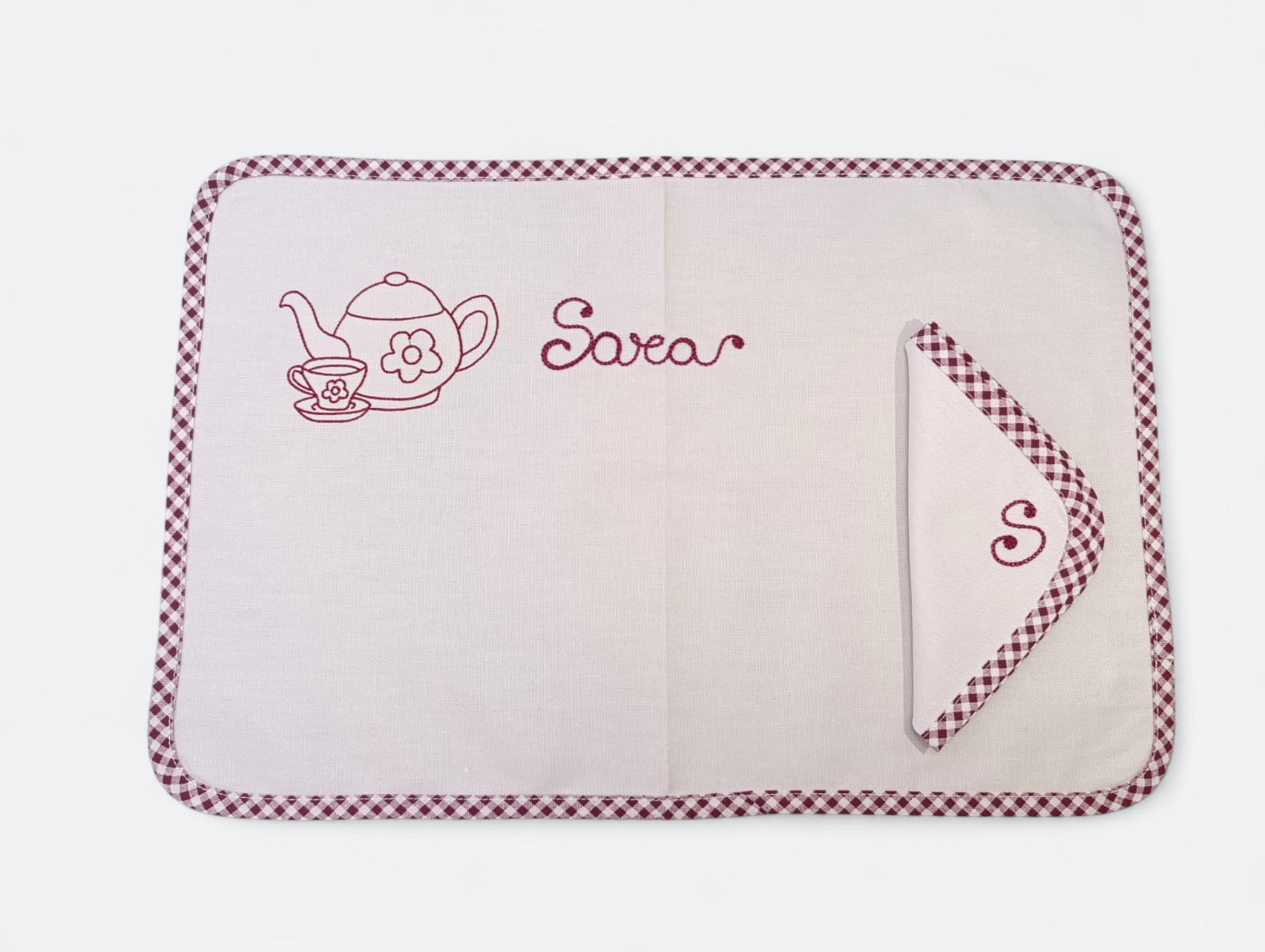 Set colazione tovaglietta 55x40 e tovagliolo 30x30 - 100 cotone